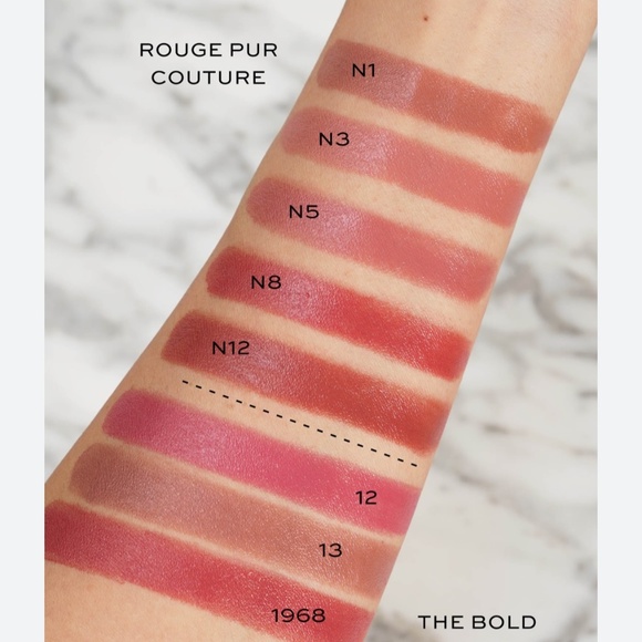 NWT YSL ROUGE PUR COUTURE THE BOLD SHINE COLOUR LIPSTICK in 13 Nude Era 3g - Picture 3 of 3